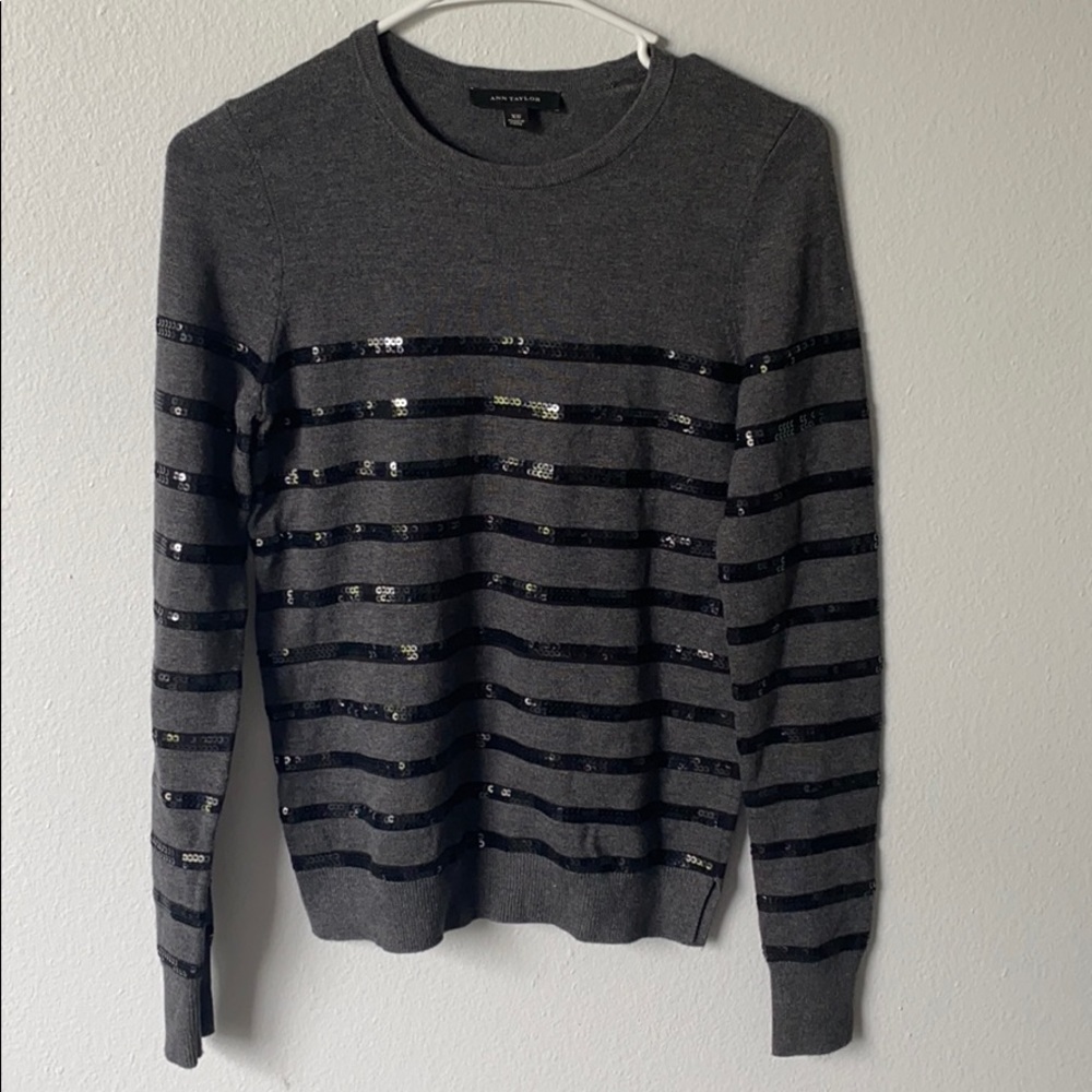 Black/Grey striped Ann Taylor Top